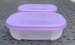 Twee Tupperware bakjes met paarse deksels, Ophalen of Verzenden, Zo goed als nieuw, Paars, Bus of Trommel