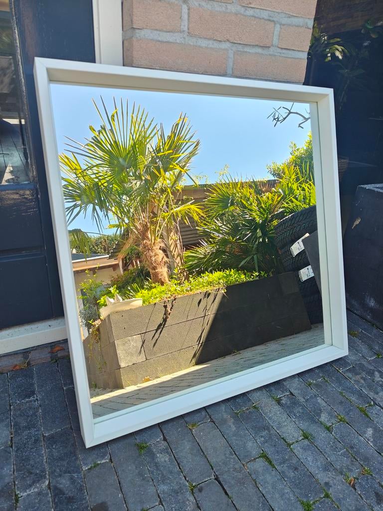 Ikea spiegel wit 65x65 cm, Ophalen, Vierkant, Zo goed als nieuw, Minder dan 100 cm