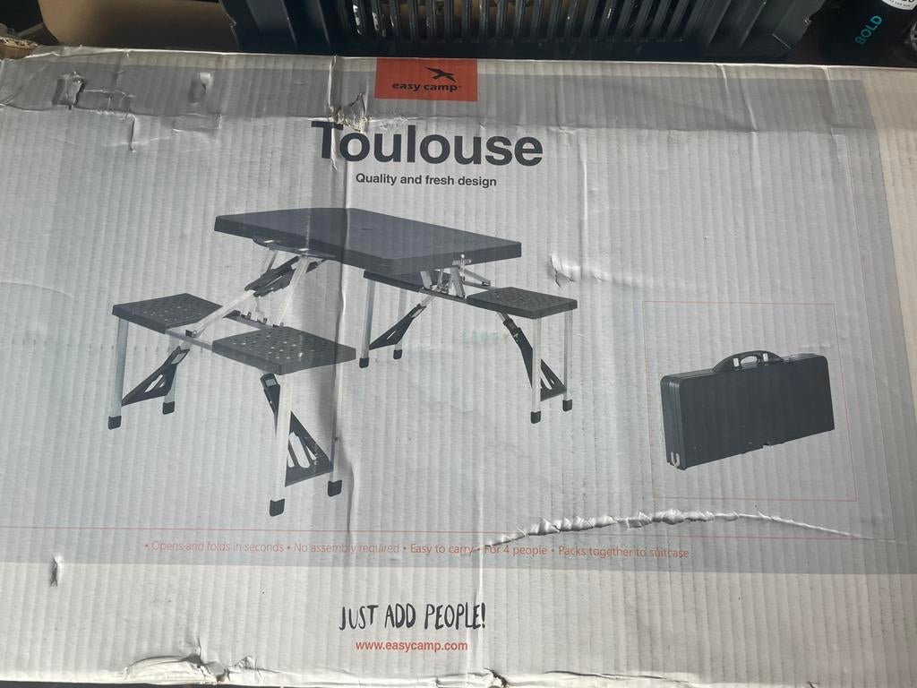 Camping tafel nieuw in doos, Caravans en Kamperen, Ophalen, Zo goed als nieuw, Campingtafel
