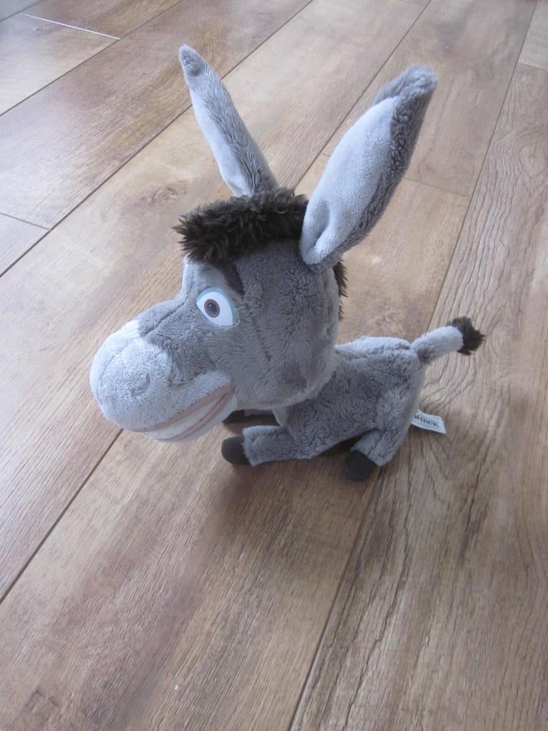 DreamWorks Animation SHREK zacht pluche grijs/beige ezel, Kinderen en Baby's, Speelgoed | Knuffels en Pluche, Ophalen of Verzenden