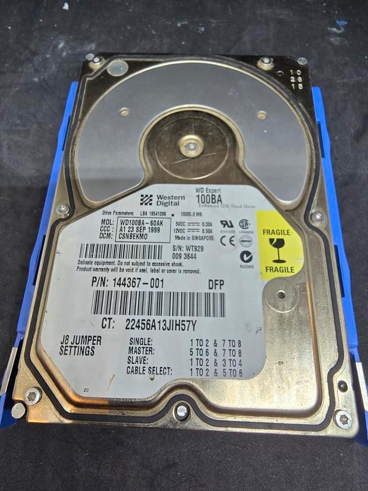 Western Digital WD100BA-60AK 10GB IDE Harde Schijf, Computers en Software, Harde schijven, Gebruikt, Intern, HDD, IDE, Ophalen of Verzenden