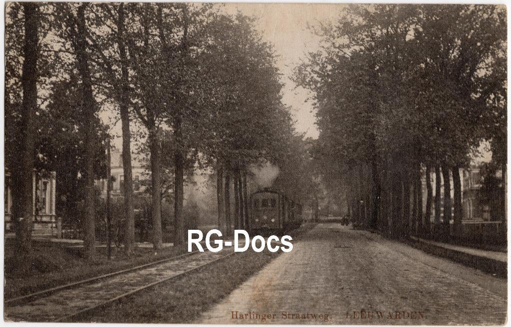 Ansichtkaart  Briefkaart Stoomtram NTM Leeuwarden 1910, Ophalen of Verzenden, Voor 1920, Gelopen, Friesland