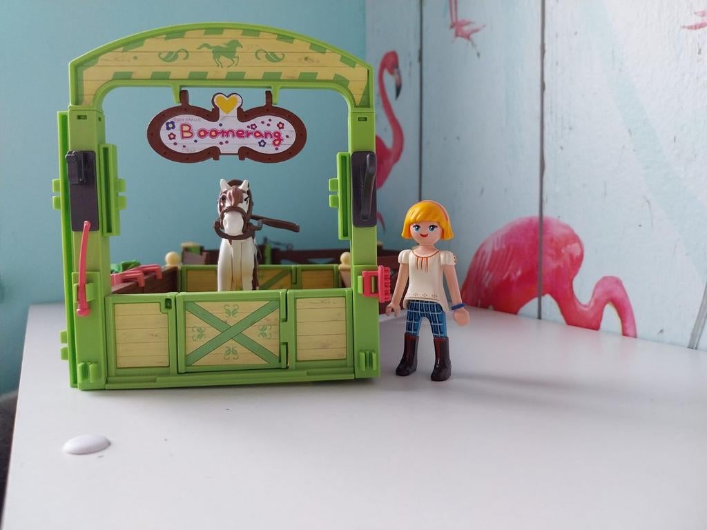 Playmobil Paardenstal met Abigail en Boomerang (set 9480), Ophalen of Verzenden, Gebruikt, Complete set