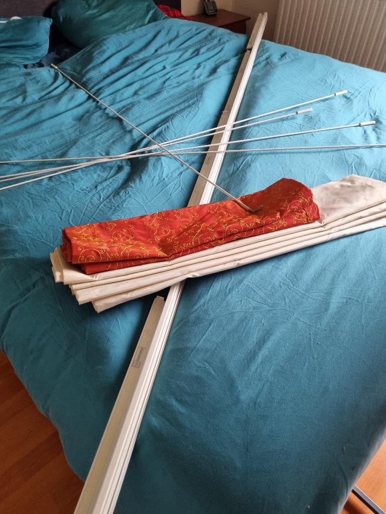 gordijnrail voor (stoffen) schuifpanelen, Ophalen, Gebruikt, 200 cm of meer, Wit