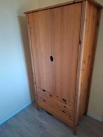 Massief houten kledingkast met lades, Met deur(en), Gebruikt, Landelijk, Klassiek, 50 tot 75 cm