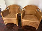 Twee rotan fauteuils, Ophalen, Gebruikt, Minder dan 75 cm, Riet of Rotan