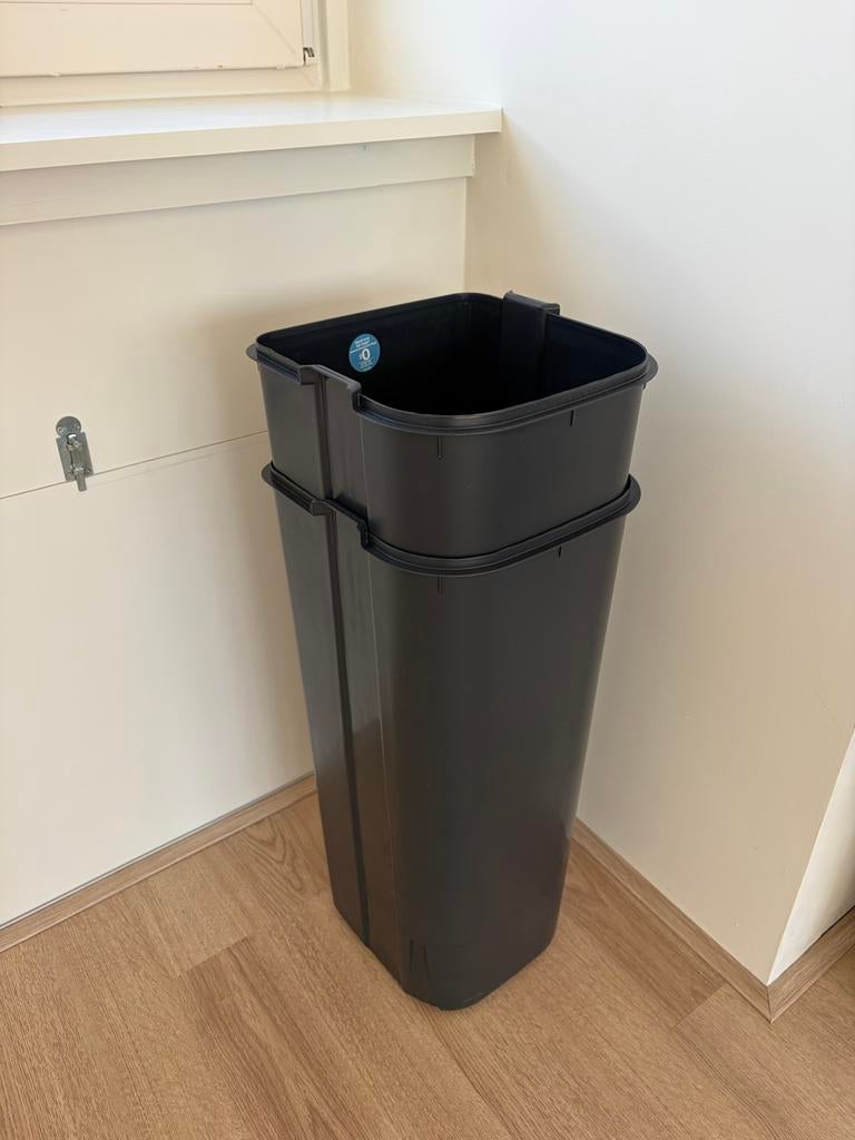 Brabantia Bo Bin binnenbakken 2x30L met verdeelstuk, Huis en Inrichting, Woonaccessoires | Prullenbakken, Ophalen, Kunststof, 50 tot 75 cm