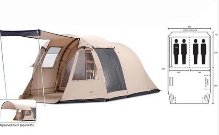 Bardani Salerno 4 tent inclusief luifel, Caravans en Kamperen, Tenten, tot en met 4, Gebruikt, Ophalen