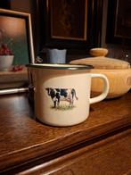 Emaille maatbeker met koeienprint - Vintage keukenaccessoire, Ophalen of Verzenden
