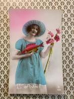 1er Avril - Dame met blauwe hoed en roze vis (AA), Ophalen of Verzenden, 1920 tot 1940, Gelopen, Feest(dag)
