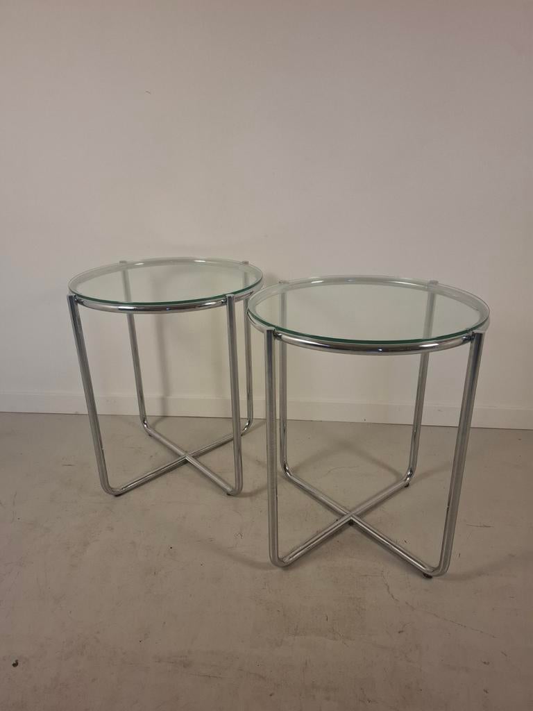 Design Bauhaus buisframe bijzettafel Stendal Arnold, Huis en Inrichting, Ophalen, Rond, Minder dan 55 cm, 45 tot 60 cm