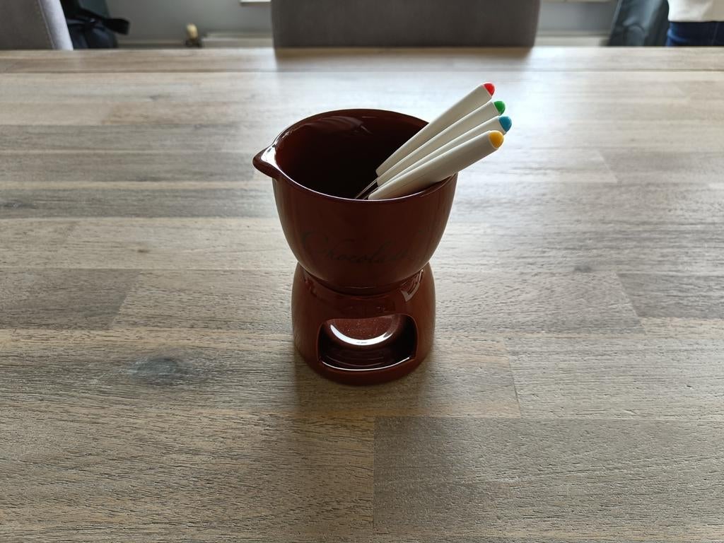 Chocoladefondueset, Ophalen of Verzenden, Zo goed als nieuw, Waxinelicht, Fondueset