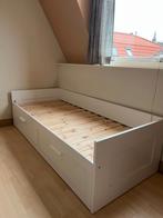BRIMNES bedbank met twee lades, Huis en Inrichting, Slaapkamer | Bedden, Ophalen, Verstelbaar, Eenpersoons, Wit