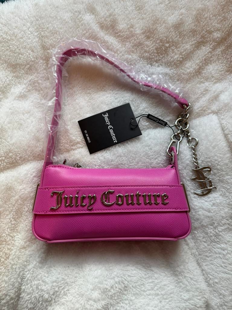 Juicy Couture Tas Jasmine Small Hobo Y2K - Super Pink, Sieraden, Tassen en Uiterlijk, Portemonnees, Ophalen of Verzenden, Zo goed als nieuw