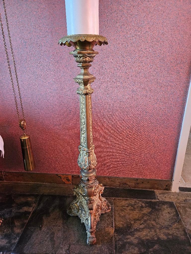 Antieke kandelaar ca, 75 cm hoog, Ophalen, Overige materialen