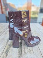 Enkellaarzen (granaat, lak) met hoge hak maat 36, Overige kleuren, Zo goed als nieuw, Schoenen met hoge hakken, Bershka