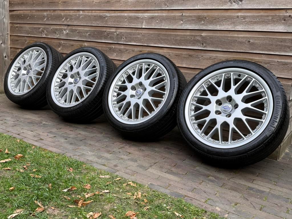Orig Volvo C70 V70 S70 Triton BBS 18 inch velgen + zomer, Auto-onderdelen, Banden en Velgen, 18 inch, Gebruikt, Banden en Velgen
