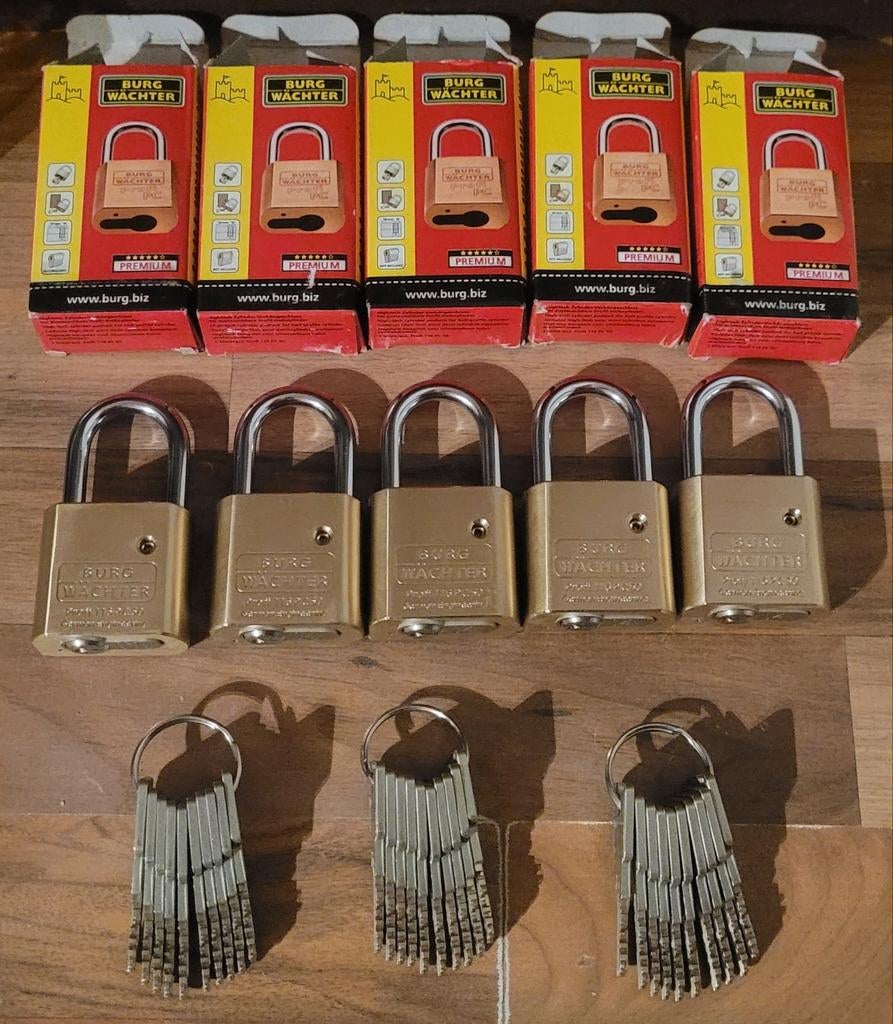 5x Burgwachter profi 116pc50 hangslot nemef gelijksluitend, Ophalen of Verzenden