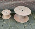 Haspel,Tuin,Hout,rond,Kabelhaspels,Kabelrol,Tafeltje,kabels, Tuin en Terras, Tuintafels, Ophalen of Verzenden, Gebruikt, Rond