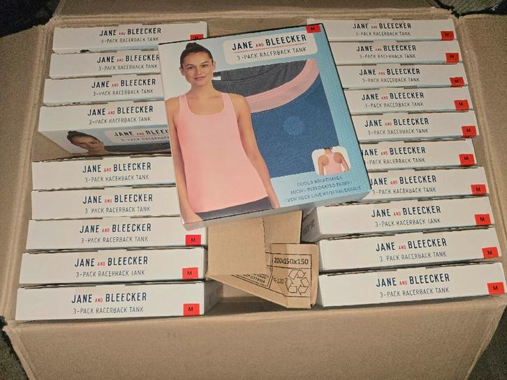 20 sets Jane and Bleecker Racerback Tanktops, Kleding | Dames, Sportkleding, Nieuw, Maat 38/40 (M), Blauw, Ophalen of Verzenden