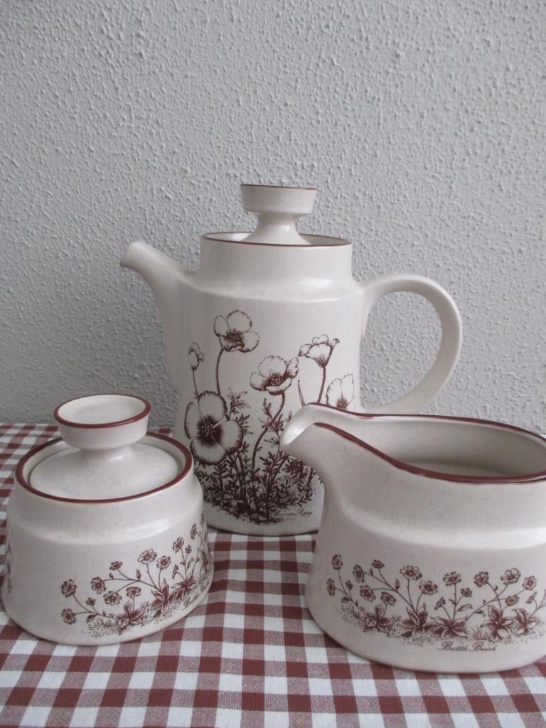 Vintage Theepot / Suikerpot / Melkkannetje Retro, Ophalen of Verzenden, Huis en Inrichting