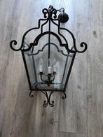Hanglamp roestbruin metaal + glas, Huis en Inrichting, Lampen | Hanglampen, Ophalen, Landelijk, Zo goed als nieuw, Metaal