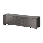 Ikea Besta Burs TV meubel grijs hoogglans (180x40x48 cm), Ophalen, Gebruikt, 150 tot 200 cm, Minder dan 100 cm