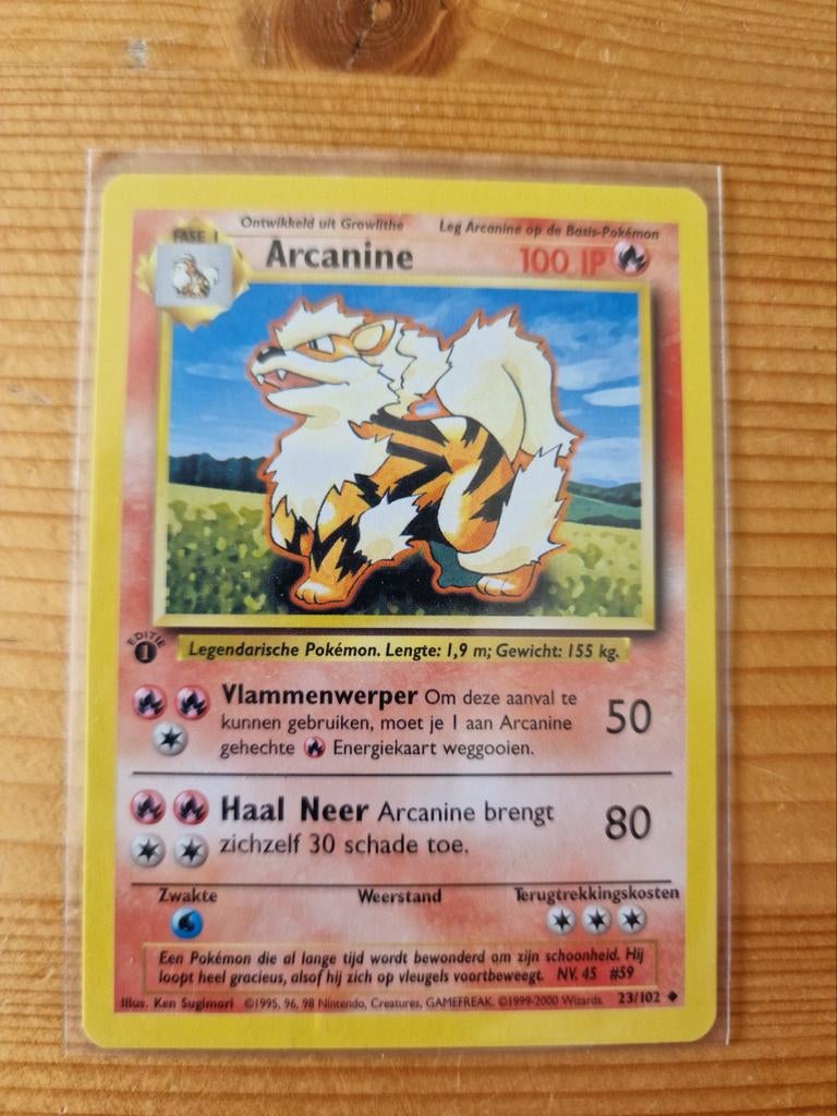 Arcanine - 1st edition Base Set - NL, Ophalen of Verzenden, Zo goed als nieuw
