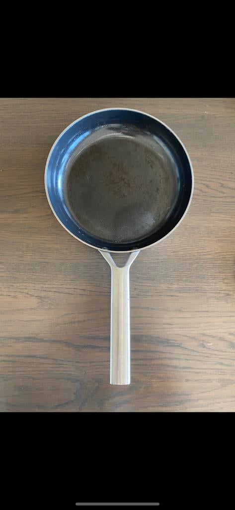 RVS Koekenpan 24 cm, Huis en Inrichting, Keuken | Potten en Pannen, Ophalen of Verzenden, Gebruikt, Rvs, Koekenpan of Braadpan