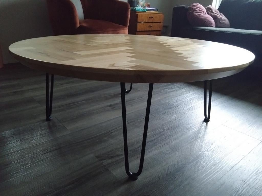 Salontafel van massief essen hout, Huis en Inrichting, Tafels | Salontafels, Ophalen