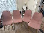Set van 4 roze eetkamerstoelen, Ophalen, Gebruikt, Overige kleuren, Vier