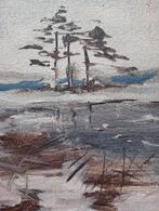 Winterlandschap verf op doek, Ophalen of Verzenden