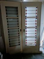 Antieke ensuite schuifdeuren met glas in lood, Doe-het-zelf en Verbouw, Deuren en Horren, Gebruikt, 215 cm of meer, Binnendeur