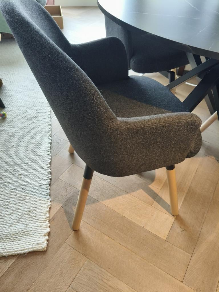 4 stuks Ikea draaifauteuil Janolof donkergrijs, Huis en Inrichting, Ophalen, Gebruikt, Vier, Stof
