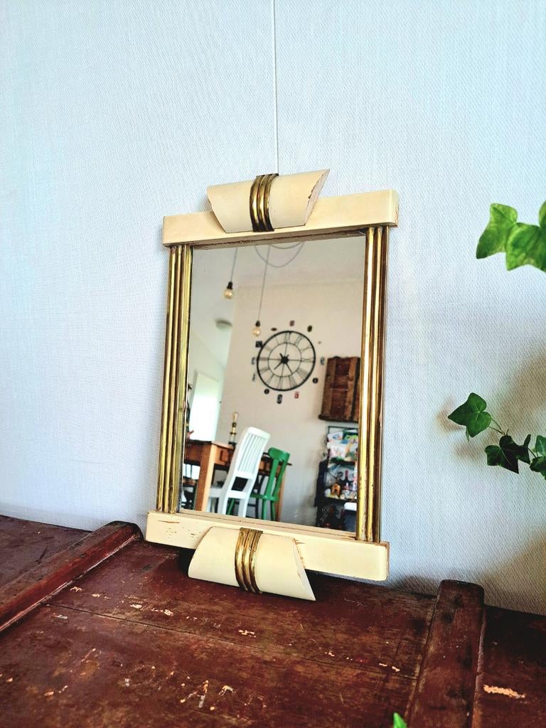 Kleine art deco spiegel - 34x22 cm, Antiek en Kunst, Ophalen of Verzenden