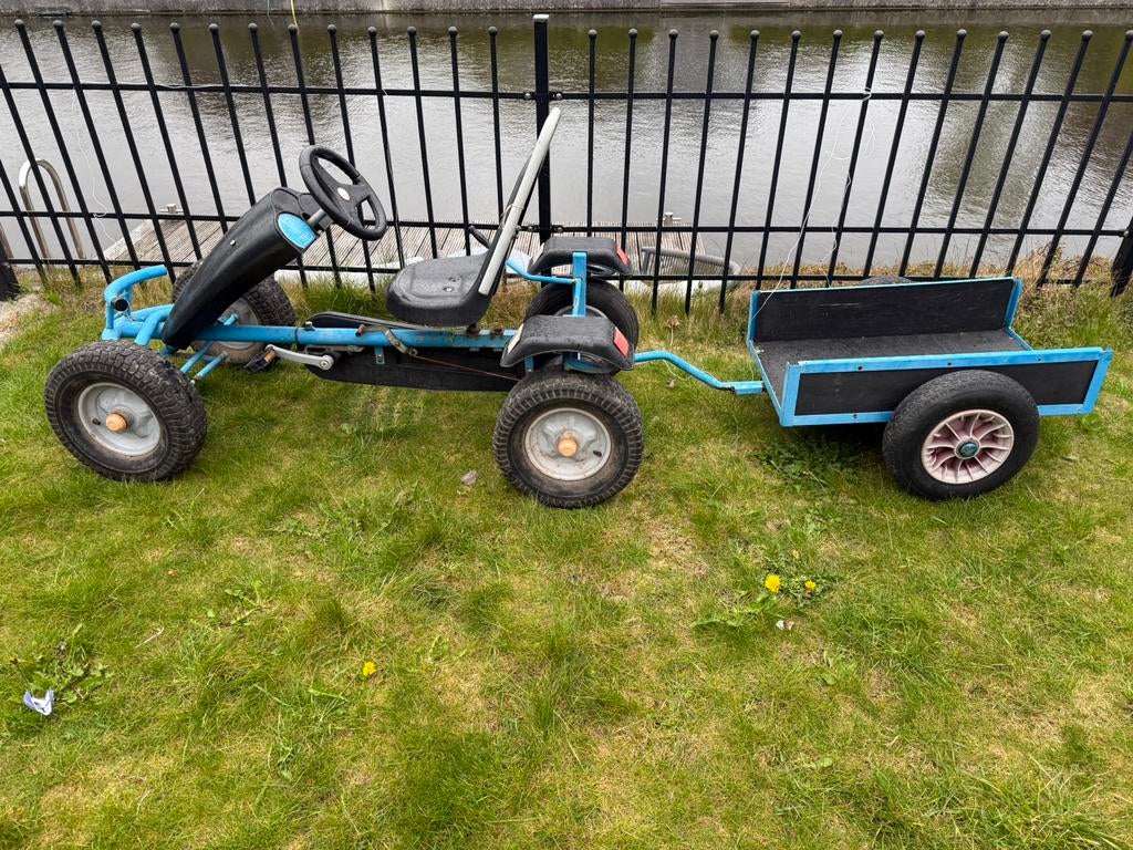 Skelter met aanhanger - Blauw en Zwart, Ophalen, Gebruikt, Overige merken, Met kar of aanhanger