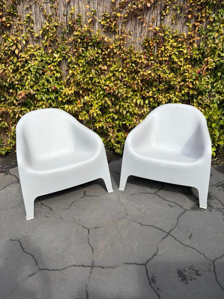 Ikea Fauteuil Skarpö tuinstoel grijs kunststof plastic Skarp, Tuin en Terras, Tuinstoelen, Ophalen, Gebruikt, Kunststof, Stapelbaar