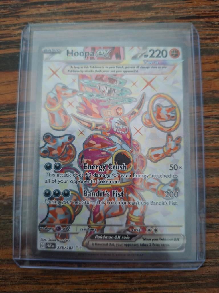 Hoopa EX Pokemon Kaart 226/182 paradox rift, Ophalen of Verzenden, Zo goed als nieuw, Losse kaart, Foil