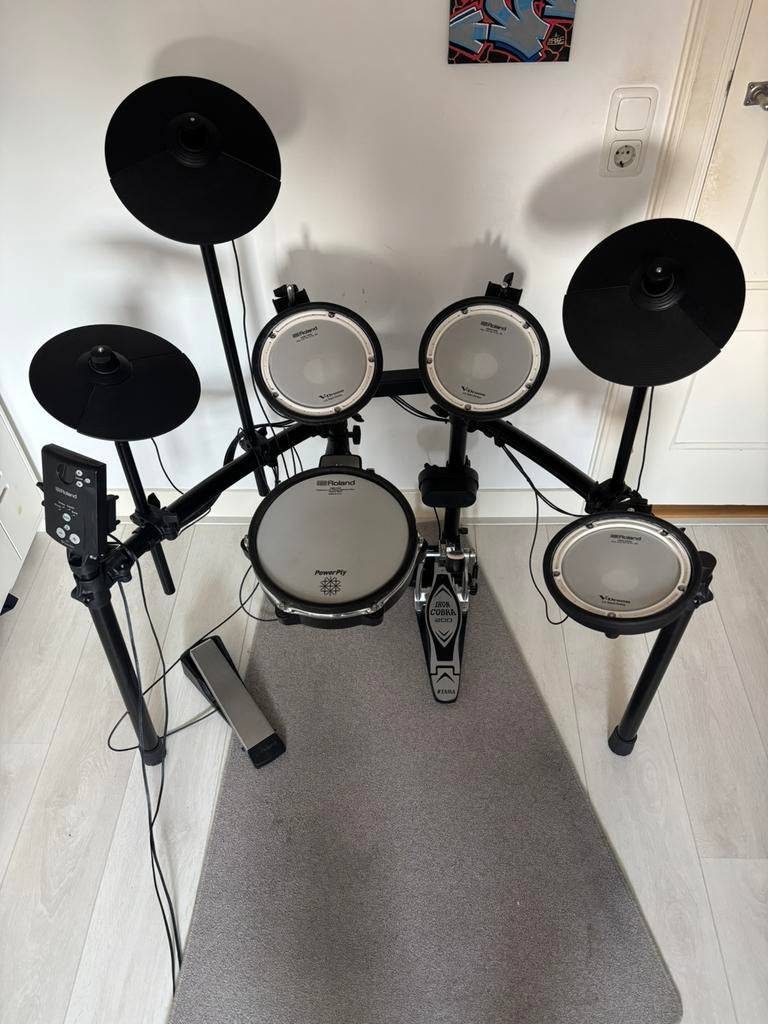 Roland TD-1DMK + PDX-100 Snare Upgrade + Tama Iron Cobra 200, Ophalen, Gebruikt, Roland, Elektronisch