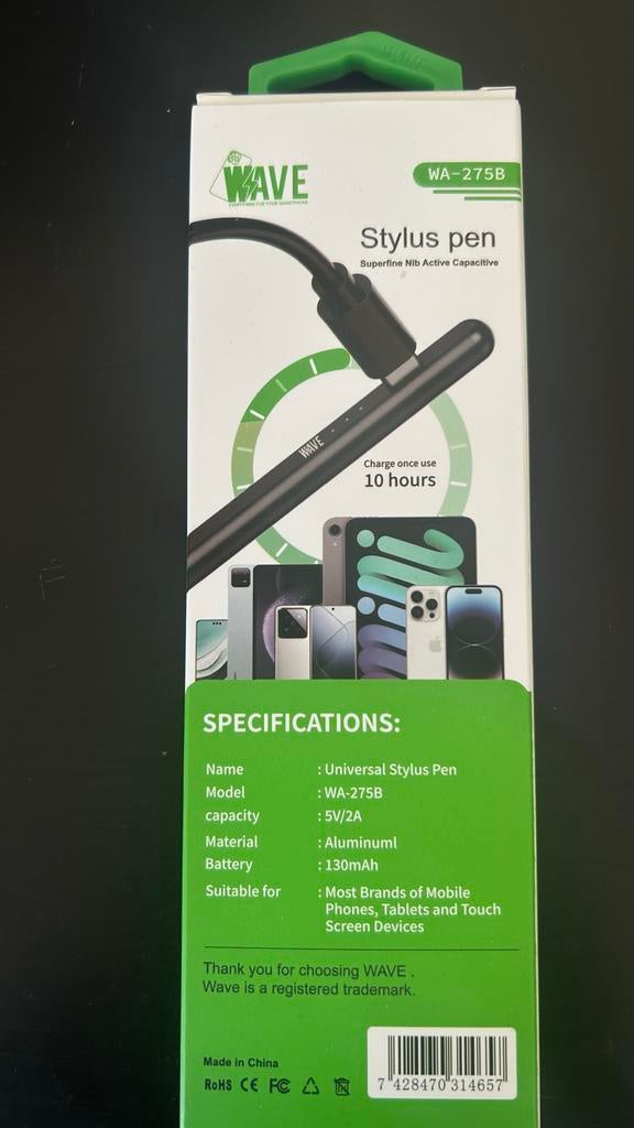 Wave Stylus pen WA-275B, Computers en Software, Tekentablets, Ophalen of Verzenden, Nieuw, Draadloos