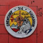 KLU LUCHTMACHT PATCH 314 SQN EINDHOVEN F-16 CREWCHIEF, Verzenden, Luchtmacht, Nederland, Embleem of Badge