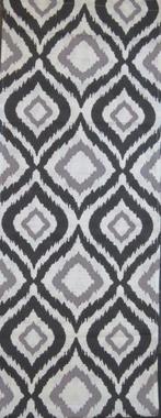 Vintage lap stof wit zwarte en grijze golven Zweeds design, Wit, Nieuw, Ophalen of Verzenden, 30 tot 120 cm