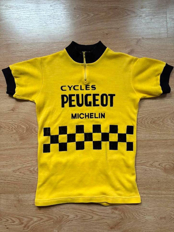 Vintage wielershirt koerstrui Peugeot Michelin, Fietsen en Brommers, Fietsaccessoires | Fietskleding, Gebruikt, Bovenkleding, Ophalen of Verzenden
