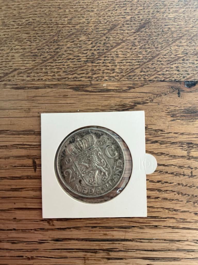 Zilveren 2 1/2 gulden 1960 Juliana - Zilveren rijksdaalder, Postzegels en Munten, Munten | Nederland, Losse munt, 2½ gulden, Koningin Juliana