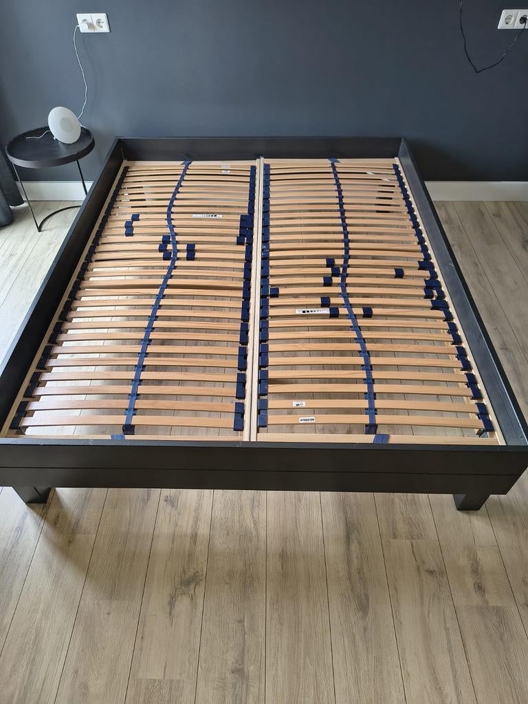 Woood Connect bedombouw 160x200 met lattenbodem zwart, Huis en Inrichting, Ophalen, Gebruikt, Zwart, Tweepersoons