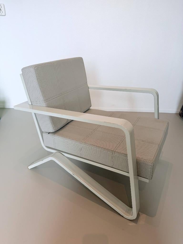 Beige G-Star RAW fauteuil - Prouvé stijl - zeldzaam, Huis en Inrichting, Ophalen, 75 tot 100 cm, Leer, 50 tot 75 cm