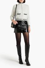 Maje wit gebreid vest met rits en zwarte details, Maat 38/40 (M), Wit, Ophalen of Verzenden, Maje