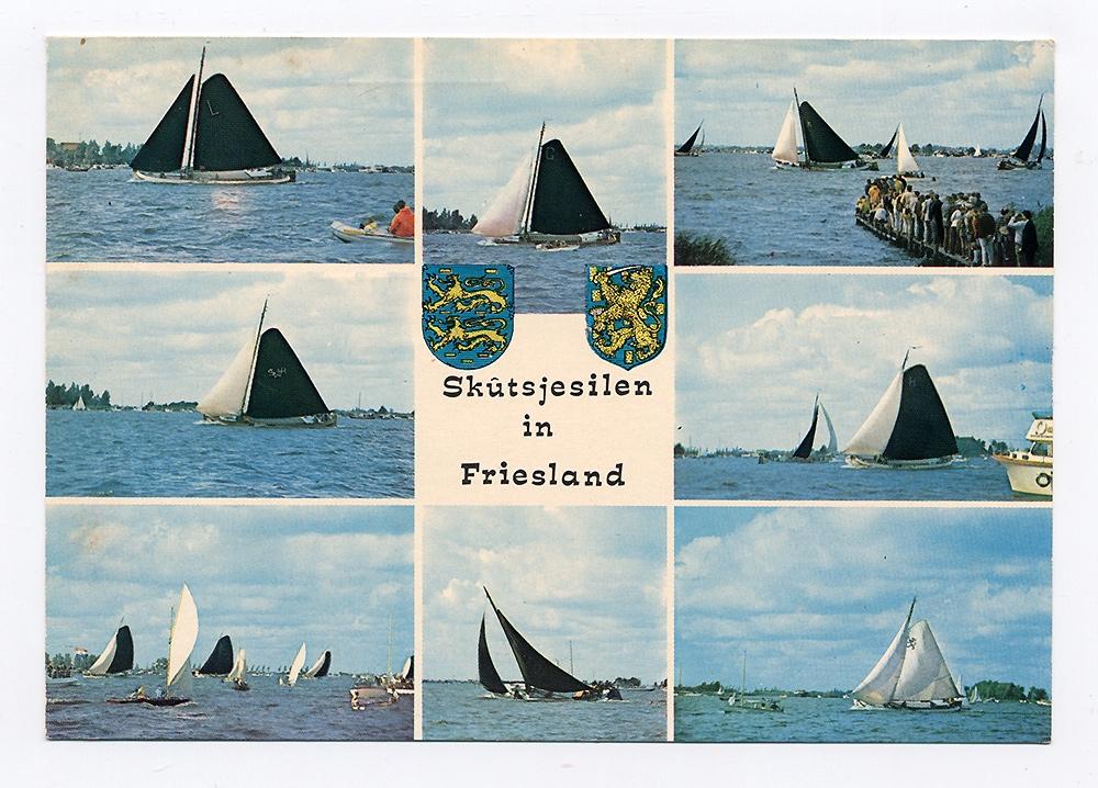 Skûtsjesilen in Friesland - Zeilen wedstrijd, Ophalen of Verzenden, 1960 tot 1980, Gelopen, Friesland