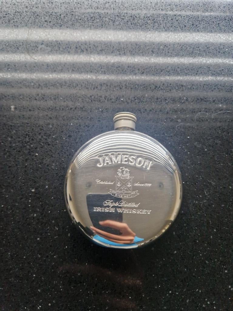 Jameson heupfles - Roestvrij staal, Ophalen of Verzenden, Zo goed als nieuw