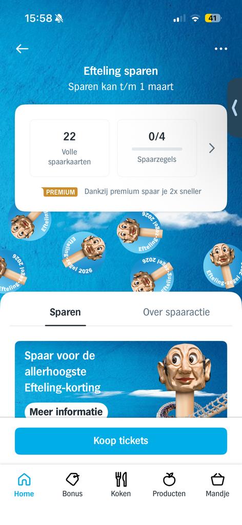 AH efteling spaar kaarten, Tickets en Kaartjes